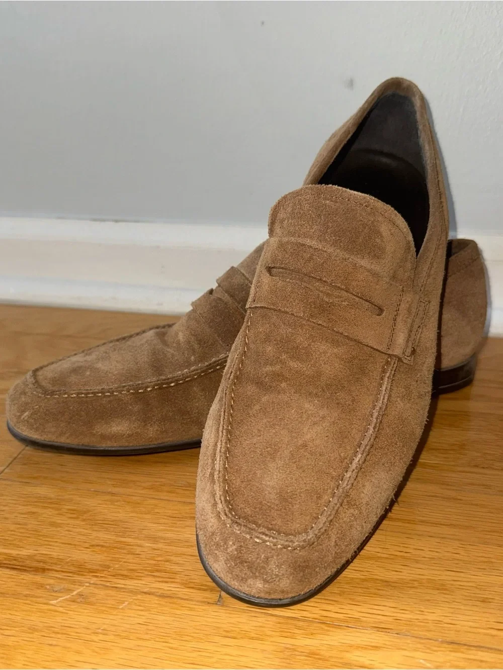To Boot New York Adam Derrick Suede Penny Loafers NYC Map Sole Tan Brown Italy 8